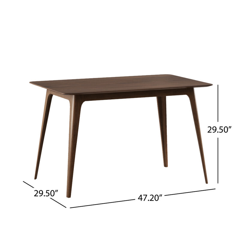 5-Piece Dining Set 1 Table 4 Chairs, Rubberwood Frame, Faux Wood Tabletop, Retro - Elegant for Kitchen & Family Dining - Image 8
