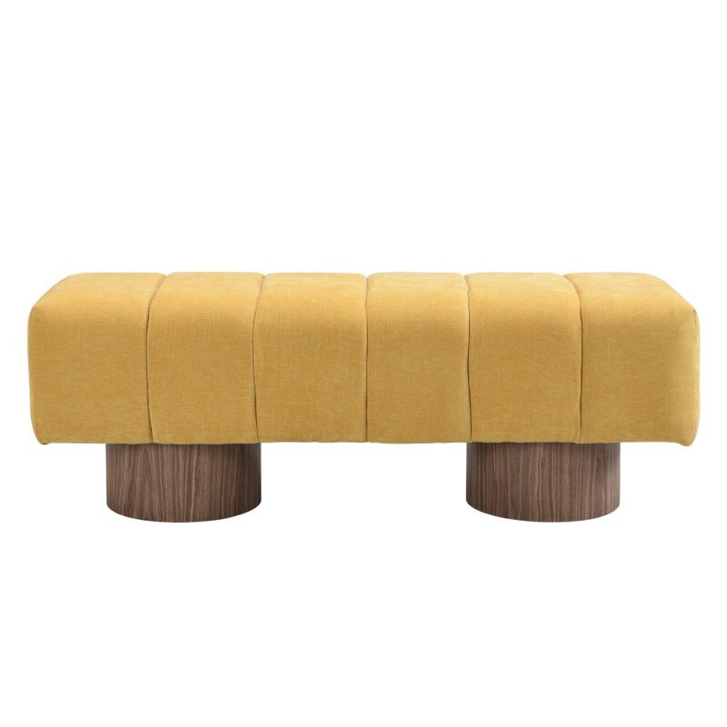 Upholstered Dining Bench for Dining Room, No-Assembly End of Bed Entryway Bench Ottoman for Bedroom Living Room, Green Boucle Fabric, Leg 300 LBS Weight Capacity - Image 11