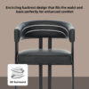 Modern Dining Chairs Set of 2, Faux Leather Upholstered Barrel Dining Room Chairs with Integrated Curved Back And Armrests , Metal Frame Chair for Kitchen Living Room Restaurant - Image 15