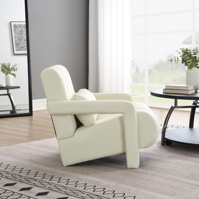 Modern Upholstered accent chair, Comfortable Linen Fabric with a pillow for Living room,bedroom - Image 10