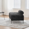 49.6" Wide Upholstered Mini Loveseat with Metal Legs, 2-Seater Small Sofa End of Bed Bench Window Ottoman Footrest with Adjustable Back for Living Room Bedroom Entryway Hallway Small Space - Image 16