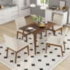 5-Piece Dining Table Set with One Solid Wood Frame Table and 4 Upholstered Chairs for Dining Room - Image 2