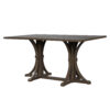 TREXM Solid Wood Dining Table for 6 People, 60" Rustic Farmhouse Dining Room Table with Trestle Base & Curved Legs, Natural Oak Finish, Kitchen Table for Home - Image 9