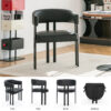 Modern Dining Chairs Set of 2, Faux Leather Upholstered Barrel Dining Room Chairs with Integrated Curved Back And Armrests , Metal Frame Chair for Kitchen Living Room Restaurant - Image 21