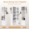 360° rotating makeup cabinet, jewelry cabinet with a full-length mirror, standing storage cabinet with a coat rack, 4 layers of open shelves and 2 layers of built-in shelves - Image 11