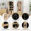 360° rotating makeup cabinet, jewelry cabinet with a full-length mirror, standing storage cabinet with a coat rack, 4 layers of open shelves and 2 layers of built-in shelves - Image 10