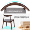 5-Piece Dining Set 1 Table 4 Chairs, Rubberwood Frame, Faux Wood Tabletop, Retro - Elegant for Kitchen & Family Dining - Image 3