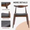 5-Piece Dining Set 1 Table 4 Chairs, Rubberwood Frame, Faux Wood Tabletop, Retro - Elegant for Kitchen & Family Dining - Image 10