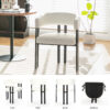 Modern Dining Chairs Set of 2, Faux Leather Upholstered Barrel Dining Room Chairs with Integrated Curved Back And Armrests , Metal Frame Chair for Kitchen Living Room Restaurant - Image 14