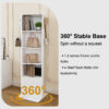 360° rotating makeup cabinet, jewelry cabinet with a full-length mirror, standing storage cabinet with a coat rack, 4 layers of open shelves and 2 layers of built-in shelves - Image 21