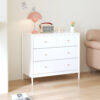 White 4-Drawer Kids Dresser, Wooden Storage Cabinet for Toddler Bedroom, Nursery, Closet, Baby Nightstand Organizer for Living Room or Apartment, 35.4" Wide - Image 4