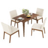 5-Piece Dining Table Set with One Solid Wood Frame Table and 4 Upholstered Chairs for Dining Room - Image 8