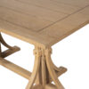 TREXM Solid Wood Dining Table for 6 People, 60" Rustic Farmhouse Dining Room Table with Trestle Base & Curved Legs, Natural Oak Finish, Kitchen Table for Home - Image 4