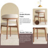Mid-Century Modern wood feet Dining Chair Set of 2, Stylish Wooden Chairs for Dining Room, Kitchen, or Living Room, Comfortable & Durable, Easy to Assemble - Image 4