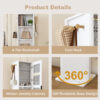 360° rotating makeup cabinet, jewelry cabinet with a full-length mirror, standing storage cabinet with a coat rack, 4 layers of open shelves and 2 layers of built-in shelves - Image 20