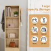 360° rotating makeup cabinet, jewelry cabinet with a full-length mirror, standing storage cabinet with a coat rack, 4 layers of open shelves and 2 layers of built-in shelves - Image 8