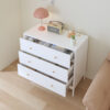 White 4-Drawer Kids Dresser, Wooden Storage Cabinet for Toddler Bedroom, Nursery, Closet, Baby Nightstand Organizer for Living Room or Apartment, 35.4" Wide - Image 5