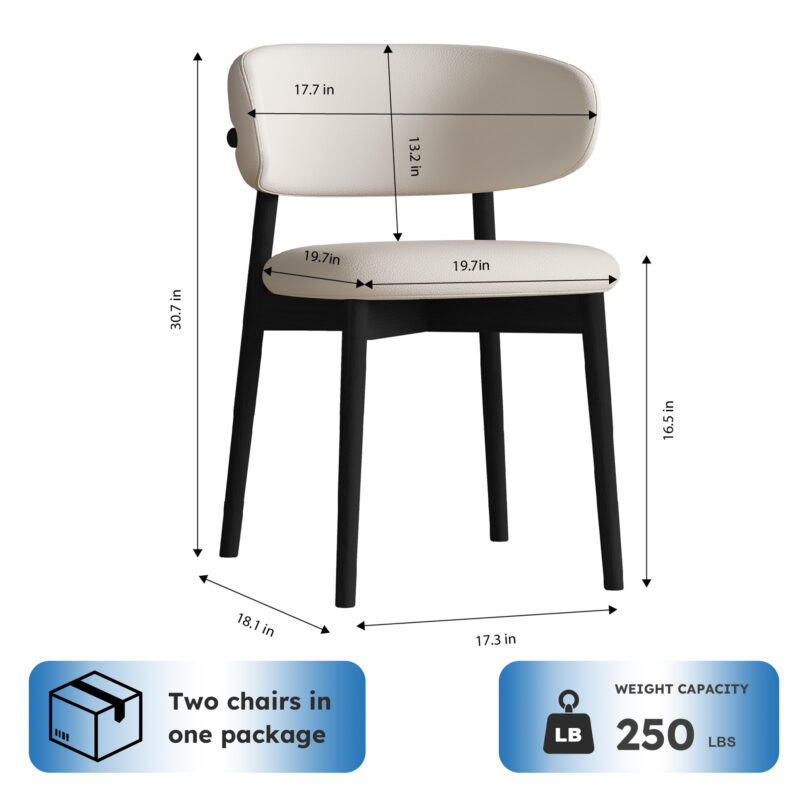 Mid-Century Modern wood feet Dining Chair Set of 2, Stylish Wooden Chairs for Dining Room, Kitchen, or Living Room, Comfortable & Durable, Easy to Assemble - Image 12