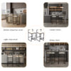 Set of 2 Barstools Faux Leather Upholstered Bar Stools Modern Metal Frame Dining Chairs for Counter, Kitchen Island - Image 6