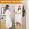 360° rotating makeup cabinet, jewelry cabinet with a full-length mirror, standing storage cabinet with a coat rack, 4 layers of open shelves and 2 layers of built-in shelves - Image 7
