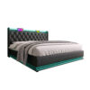 Full size Upholstered bed, 360 surround LED function, Buttons/Apps/Remote Control, hydraulic storage bed with USB Type-C charging, Black,PU (Without mattress) - Image 13