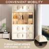 Portable Wardrobe Closet Storage Organizer for Clothes,Clothes Dresser,17 Magnetic Doors-17 Cubes & 1 Hanging Rod,6 pcs hangers , Baby Wardrobe Storage Cabinet,White - Image 12
