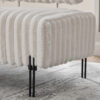 49.6" Wide Upholstered Mini Loveseat with Metal Legs, 2-Seater Small Sofa End of Bed Bench Window Ottoman Footrest with Adjustable Back for Living Room Bedroom Entryway Hallway Small Space - Image 6