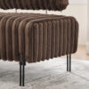 49.6" Wide Upholstered Mini Loveseat with Metal Legs, 2-Seater Small Sofa End of Bed Bench Window Ottoman Footrest with Adjustable Back for Living Room Bedroom Entryway Hallway Small Space - Image 9