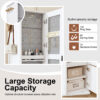 360° rotating makeup cabinet, jewelry cabinet with a full-length mirror, standing storage cabinet with a coat rack, 4 layers of open shelves and 2 layers of built-in shelves - Image 18
