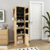 360° rotating makeup cabinet, jewelry cabinet with a full-length mirror, standing storage cabinet with a coat rack, 4 layers of open shelves and 2 layers of built-in shelves - Image 6