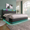 Full size Upholstered bed, 360 surround LED function, Buttons/Apps/Remote Control, hydraulic storage bed with USB Type-C charging, Black,PU (Without mattress) - Image 11