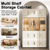 Portable Wardrobe Closet Storage Organizer for Clothes,Clothes Dresser,17 Magnetic Doors-17 Cubes & 1 Hanging Rod,6 pcs hangers , Baby Wardrobe Storage Cabinet,White - Image 11