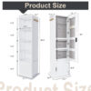 360° rotating makeup cabinet, jewelry cabinet with a full-length mirror, standing storage cabinet with a coat rack, 4 layers of open shelves and 2 layers of built-in shelves - Image 16