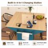 K&K 55.7'' Large Kitchen Island with 2 Drop Leaf,, Rolling Kitchen Cart on 5 Wheels with Power Outlet, Folding Storage Dining Table with Spice & Towel Rack , 3 Drawers, for Kitchen, Dining Room - Image 6