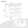 U_STYLE 28''Pine Wood Nightstand with 3 Drawers and Smooth Gliding Rails ,Simple Bedside Cabinet with Metal handle, Minimalist Sofa Side Table with rubber legs for Bedroom Sofa Couch Office - Image 14