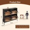 Space-Saving Rattan Shoe Cabinet with 4 Flip-Down Doors – Elegant Narrow Storage for Entryways & Hallways - Image 7