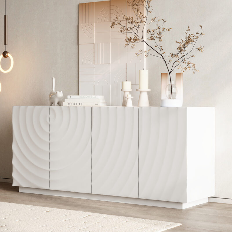 Buffet Cabinet with Storage ,4 Doors Modern Accent Storage Sideboard,Luxurious Floor Cabinet Buffet with Freestanding Anti Dumping for Kitchen, Living Room, 59" Wide Rectangular Sideboard - Image 3