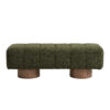 Upholstered Dining Bench for Dining Room, No-Assembly End of Bed Entryway Bench Ottoman for Bedroom Living Room, Green Boucle Fabric, Leg 300 LBS Weight Capacity - Image 6