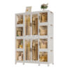 Portable Wardrobe Closet Storage Organizer for Clothes,Clothes Dresser,12 Magnetic Doors-12 Cubes & 2 Hanging Rod,16 pcs hangers , Baby Wardrobe Storage Cabinet,White - Image 13