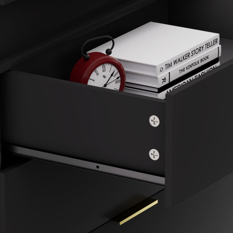 Nightstand with Charging Station and LED Lights,Night Stand with Sliding Top for Bedroom,Bedside Table with Drawers,Modern End Side Table - Image 6