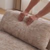 83.1"Wide Modern Upholstered End of Bed Bench with Armrests, Chenille Chaise Lounge Couch with 2 Bolster Pillows, Daybed with Rubberwood Legs For Living Room,Bedroom,Apartment,Guestroom - Image 6