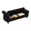 64.5" Bed Bench for Bed Room Nails Tufted Chaise of Lounge with Storage Velvet Upholstery Black - Image 11