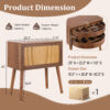 Rotating Hidden Compartment Nightstands, Mid Century Modern Concealment Furniture, Rattan Bed Side Table, Compartment End Table with Wood Legs, Bedside Tables for Bedroom, Living Room, Dorm - Image 13