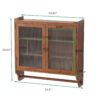 24.8"Glass Door Vintage Double Door Wall Cabinet with Three Tiers of Storage with Towel Rack, for Bathroom, Kitchen,Dining Room - Image 4