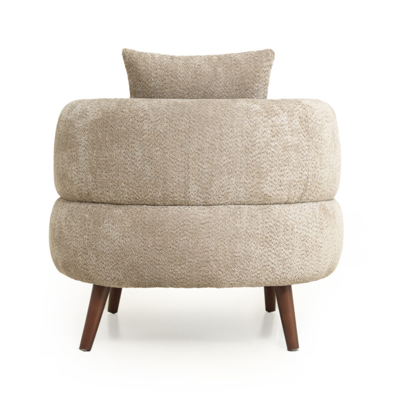 Nordic Style Lazy-Style clubchair 36 Inches Chenille Fabric Bucket Chair Decorative chair Soft Cushion with pillow with ottoman for Living Room Study and Relaxation Room - Image 7