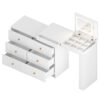 Vanity Desk with Mirror and Lights, Makeup Vanity Table with Flip-Top Tabletop and Storage 7 Drawers, 9 Compartments, 3 Shelves, 3 Color Modes Adjustable Makeup Table for Bedroom - Image 20