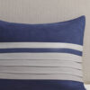 7 PC Pieced Faux Suede Comforter Set Blue Cal King - Image 2
