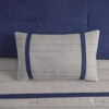 7 PC Pieced Faux Suede Comforter Set Blue Cal King - Image 3