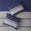 7 PC Pieced Faux Suede Comforter Set Blue Cal King - Image 5