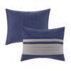 7 PC Pieced Faux Suede Comforter Set Blue Cal King - Image 6